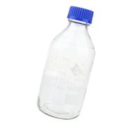 Fxzqgnh Gradué Bouteille Réactif Verre Borosilicate Laboratoire Jarre Ronde Bouchon à Vis Graduations Émaillées Résistante à la Chaleur Adaptée à, 1000mL
