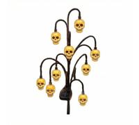 Fxzqgnh Halloween Balise Solaire Extérieure Lampe de Chemin Lanterne Décorative Éclairage de Jardin Cadre en Arbre Ramifié en Fer et Piquet Robuste Convient, Crâne