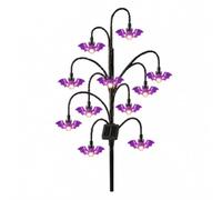 Fxzqgnh Halloween Balise Solaire Extérieure Lampe de Chemin Lanterne Décorative Éclairage de Jardin Cadre en Arbre Ramifié en Fer et Piquet Robuste Convient, Chauve-souris