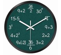 Fxzqgnh Horloge Mathématique Chiffres Formules Horloge Mathématiques Style D'école pour Enseignants, Étudiants, Bureau, Noir, 30CM À Accrocher Uniquement