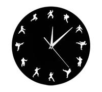 Fxzqgnh Horloge Murale Kung Fu, Cadeau, Ornement, Horloge Ronde Décorative pour Champêtre,