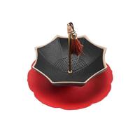 Fxzqgnh Infuseur Céramique Passoire Thé Facile à Utiliser Pratique Nettoyage Adapté au Service Invités Maison, Filtre À Thé Parapluie Rotatif Parapluie Noir, Base Rouge