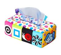 Fxzqgnh Jeu Sensoriel Boîte à Mouchoirs Jouet Éveil Tissu Peluche Bébé Tissus Multisensoriels Crépiter Soie Apprentissage Prématuré Motricité Main, Éléphant de Dessin animé