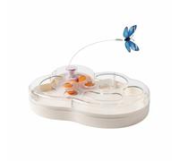 Fxzqgnh Jouet Électrique à Papillon Interactif Jouet Rotatif à Papillon Amusant Accessoire Animalier pour Maison, Blanc