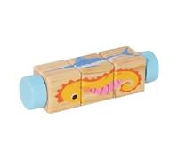 Fxzqgnh Jouet en Bois Rotatif pour Développer Les Capacités Cognitives et La Pensée Stratégique - Un Jeu de Puzzle éducatif, Bleu