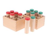 Fxzqgnh Jouet Sensoriel en Bois Cylindres Sonores Matériel d'apprentissage Sonore Aide Éducative pour Enfants Convient à Préscolaire Jardin