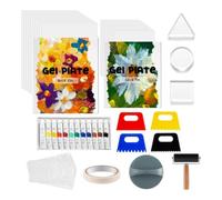 Fxzqgnh Kit de Plaques d'impression en Gel, Peinture et Outils, Projets de Loisirs Créatifs, Art Multimédia, Kit de Gravure.