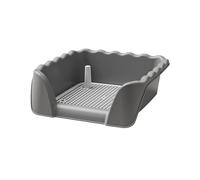 Fxzqgnh Litière Toilette Animaux Bac Pot Dresseur Grille Amovible PP Parfait pour Chiens Petits Chats Façon Hygiénique Maison Bureau Salle de Bain, Gris