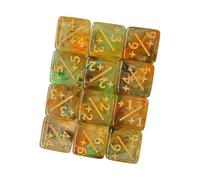 Fxzqgnh Lot de 10 Dés de Comptage En Acrylique pour L'enseignement Des Mathématiques, pour Addition et Soustraction, pour Jeux de Société, Dés Mathématiqu, Orange Noir