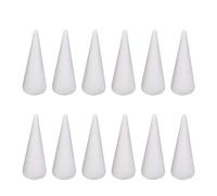 Fxzqgnh Lot de 12 cônes de mousse pour travaux manuels, cônes de polystyrène blancs, décoration de gâteau, projet pour les projets d'artisanat, 9,8 cm