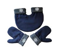 Fxzqgnh Lot de 3 gants d'hiver en polaire polyester tricoté doux, coupe-vent, design unique, convient aux coups, bleu foncé