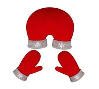 Fxzqgnh Lot de 3 gants d'hiver en polaire polyester tricoté doux, coupe-vent, design unique, convient aux coups, rouge et gris clair