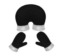 Fxzqgnh Lot de 3 gants d'hiver en polaire polyester tricoté doux, coupe-vent, design unique, convient aux coups, noir et gris clair