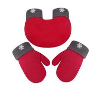 Fxzqgnh Lot de 3 gants d'hiver en polaire polyester tricoté doux, coupe-vent, design unique, convient pour les coups, rouge