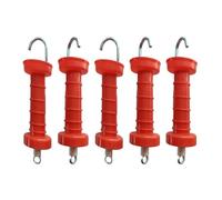 Fxzqgnh Lot de 5 Poignées de Porte de Clôture électrique avec Isolateur et Ressort, Fabriquées en Polypropylène de Haute Qualité. Accessoires pour Clôtures D&, Rouge