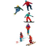 Fxzqgnh Lot de 6 Figurines de Résine à L'échelle HO 1/87, Figurines Humaines Miniatures, Bâtiments de Rue, Aménagement Paysager, Diorama pour