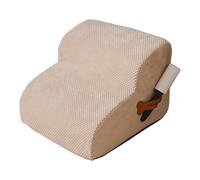 Fxzqgnh Marchepieds pour Lit de Chien, Rampes de Canapé avec Surface Antidérapante pour Petits Animaux, Housse en Flanelle éponge Lavable, Construction, Beige