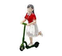 Fxzqgnh Miniature Figurine Figurine Personnage Mini Décor Modèle Train Architecture Résine Détails Soignés Adapté pour Maison Photographie Jeu Activité Éducat, Fille En Jupe Blanche