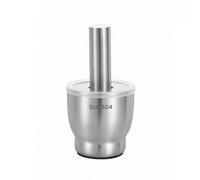Fxzqgnh Mortier avec Pilon Inox 304 Ensemble Mortier et Pilon Antidérapant Écrase-Ail Manuel pour Cuisiniers, Comptoir, Petite Taille, 10 Cm, Tambourin, Acier Inoxydable 304