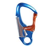 Fxzqgnh Mousqueton de Sécurité à Verrouillage Double Crochet Principal Dispositif Antichute Crochet d'attache Rapide Conçu en Alliage d'Aluminium Adapté à la, Bleu et Orange