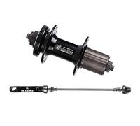 Fxzqgnh Moyeu de Vélo de Montagne Compatible Disque Ensemble Avant Arrière 32 Trous Remplacement Rapide Alliage Aluminium Robuste Adapté à la Réparation, Dos Noir