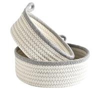 Fxzqgnh Paire de mini paniers tissés pour chambre d'enfant et tiroir de rangement, gris