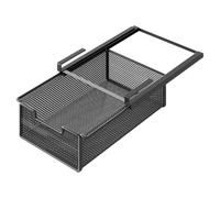 Fxzqgnh Panier de Rangement Tiroir Suspendu Bac Coulissant sous Table Métal Structure Solide Montage Sans Outil Adapté Chambre Bureau Cuisine, Noir