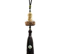 Fxzqgnh Pendentif de Rétroviseur avec Statue de Bouddha, Décoration Intérieure de Voiture avec Pompon, Ornement à Suspendre à La Portière de Voiture, b