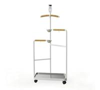 Fxzqgnh Perchoir sur roulettes avec Mangeoires Arbre à avec Plateau Extrêmement Stable Mangeoire à Perchoir pour Perroquets, Maison, Blanc, Modèle Amélioré avec Bouteille D Eau