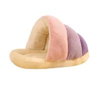 Fxzqgnh Petit Niche pour Chat Nid Chat Chien Panier Douillet Refuges pour Animaux en Velours Forme Chausson Isolant Thermique Confortable Convient pour Chiens, Rose, L