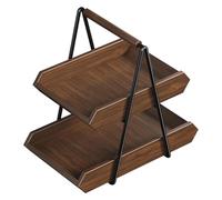 Fxzqgnh Plateau de Rangement En Bois pour Fruits, Bonbons et Légumes, avec Poignée Robuste et Design élégant. Convient pour Les Fruits, Les Bonbons et Les Lég, Brun foncé S
