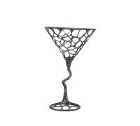 Fxzqgnh Plateau Industriel Bol Décoratif Coupe sur Pied Centre de Table Présentoir Métal Ajouré Brossé Adapté à Décoration d'Intérieur Table de Repas Buffet Cheminée, 19 19 29.5cm, A款黑扫 Argent Bas