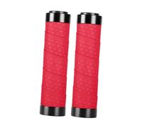 Fxzqgnh Poignées de Guidon Universelles pour Tous Types de Vélos Matériau PU Respirant et Léger avec Double Verrouillage pour Une Sécurité Maximale, Rouge