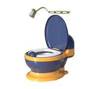 Fxzqgnh Pot pour Enfants, Toilettes Réalistes, Antidérapant avec Protection Anti-gouttes, Brosse de Nettoyage et Distributeur de Lingettes Inclus, Réducteur, Anneau de siège en PVC bleu