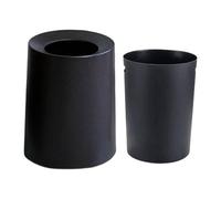 Fxzqgnh Poubelle à Structure Intérieure et Extérieure pour Déchets Ménagers Corbeille Ouverte En PP Esthétique Poubelle Polyvalente pour Salon Chambre Bureau, Couleur Noyer