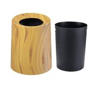 Fxzqgnh Poubelle à Structure Intérieure et Extérieure pour Déchets Ménagers Corbeille Ouverte En PP Esthétique Poubelle Polyvalente pour Salon Chambre Bureau, Couleur Du Bois