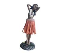 Fxzqgnh Poupée Hawaïenne Figurine Ornement Danseuse Résine Miniature Collection Créative Adaptée pour Voiture Table Chambre Bureau Cadeau Taille, orange