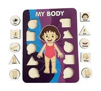 Fxzqgnh Puzzle en Bois pour Enfants, Jeu D'association de Formes des Parties du Corps Humain, Convient Aux Enfants de 3 Ans et Plus, Style c