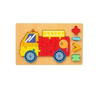Fxzqgnh Puzzles En Bois, Puzzles D'animaux, Puzzles de Formes, Puzzles pour Enfants, Puzzles D'exercice, Motricité Fine, Reconnaissance Des Objets et, camion de pompier