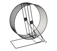 Fxzqgnh Roue d'exercice en Fer pour Hamsters, Cobayes et Autres Petits Animaux, Silencieuse, Noire, en Grillage, 26x15x28.5cm