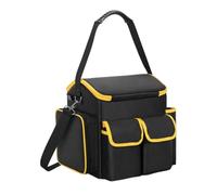 Fxzqgnh Sac à Outils avec Séparateur Amovible, Plusieurs Compartiments et étui de Transport Noir - Idéal pour Les Outils électriques et Les Activités de Plein