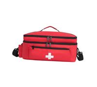 Fxzqgnh Sac de Secours Vide Organisateur de Médicaments Trousse de Premiers Soins Pochette de Rangement Poignée Pratique Tissu Oxford Adapté Au Bureau à La Ma, Rouge