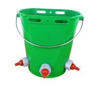 Fxzqgnh Seau à Aliments pour Veaux de 8 litres, de Haute Qualité, Pratique et Gradué, pour Un Usage Professionnel, Vert avec 3 Tétons