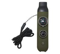 Fxzqgnh Sifflet d'urgence Équipé de Fiable Thermomètre Précis Réflecteur Lampe et Loupe en PP Léger avec Cordon pour L'Exploration Randonnée Kayak Esca, Vert