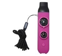 Fxzqgnh Sifflet d'urgence Équipé de Fiable Thermomètre Précis Réflecteur Lampe et Loupe en PP Léger avec Cordon pour L'Exploration Randonnée Kayak Esca, Violet