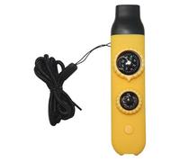 Fxzqgnh Sifflet d'urgence Équipé de Fiable Thermomètre Précis Réflecteur Lampe et Loupe en PP Léger avec Cordon pour L'Exploration Randonnée Kayak Esca, Jaune
