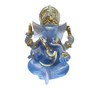 Fxzqgnh Statue de Bouddha en Résine, Statue Indienne de Assis, Décoration Intérieure, Figurine Religieuse Hindoue, Dieu éléphant, œuvre d'art, Scu, Bleu