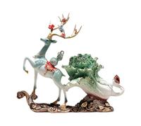 Fxzqgnh Statue de Cerf, Sculpture Animale de Collection pour étagère, Cheminée Ou Meuble