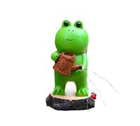 Fxzqgnh Statuette Décorative de Grenouille Solaire, Figurine Animale en Résine, Lampe Solaire étanche, Sculpture D'arrosoir, Idéale pour La Décoration de