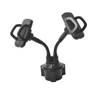 Fxzqgnh Support de Téléphone et Porte-gobelet pour Voiture avec Deux Supports de Téléphone et Design Rotatif. Compatible avec Tous Les Tableaux de Bord et Fle, Noir